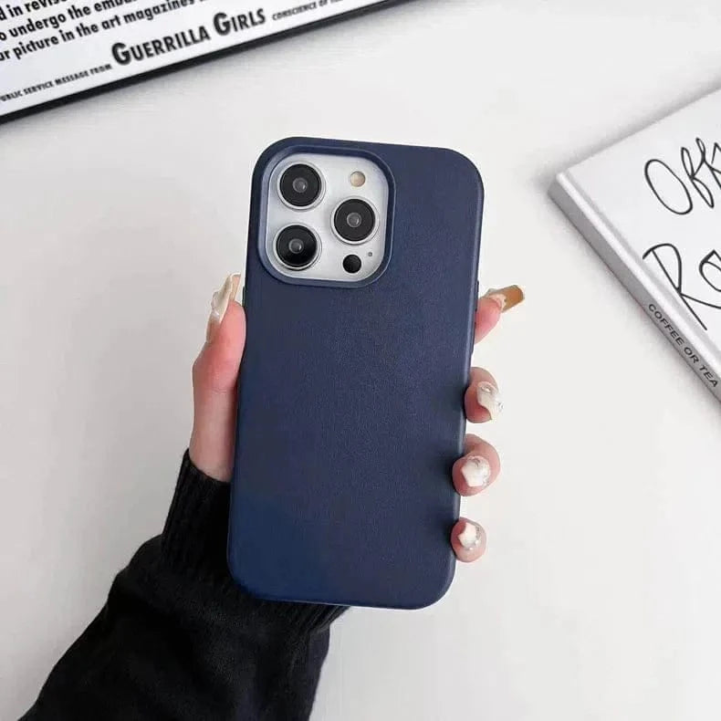 ktusu Generic Cases & Covers Leather Texture Magsafe Hard Case for iPhone 15 Plus