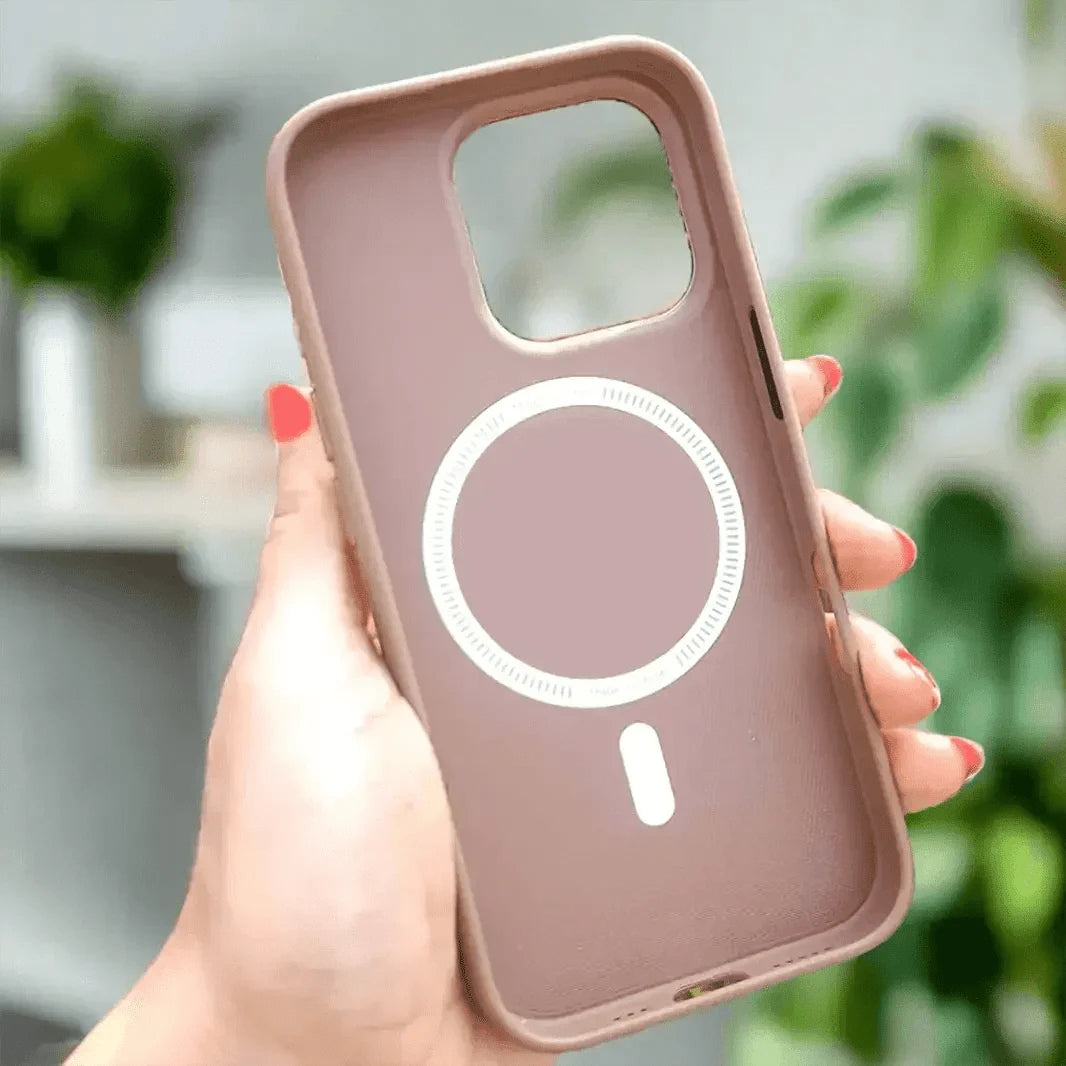 ktusu Generic Cases & Covers Leather Textuure Metal Button Magsafe Case for iPhone 16 Plus