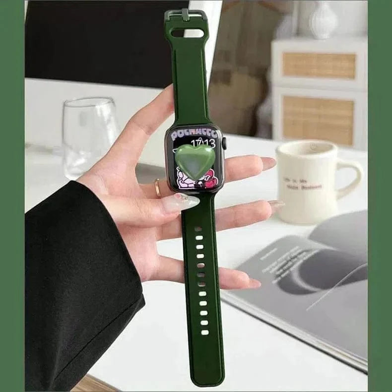 ktusu Generic Watch Bands Lightweight Skin-friendly Silicone Band for Apple Watch 42 | 44 | 45 | Ultra 49 | 46mm S10 Midnight Green