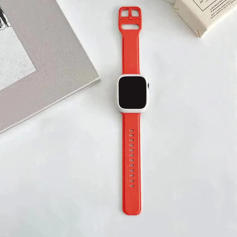 ktusu Generic Watch Bands Lightweight Skin-friendly Silicone Band for Apple Watch 42 | 44 | 45 | Ultra 49 | 46mm S10 Orange