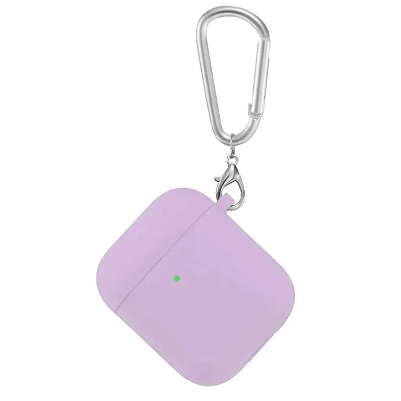 ktusu Generic Cases & Covers Liquid Silicone front LED visible Cover for Airpods 1 | 2 Lavender