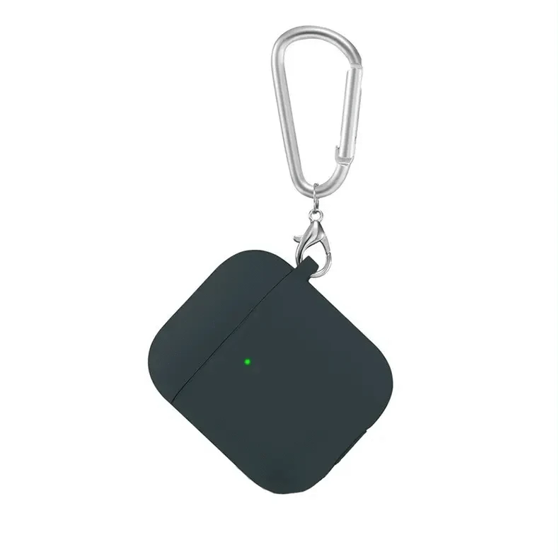 ktusu Generic Cases & Covers Liquid Silicone front LED visible Cover for Airpods 1 | 2 Midnight Green