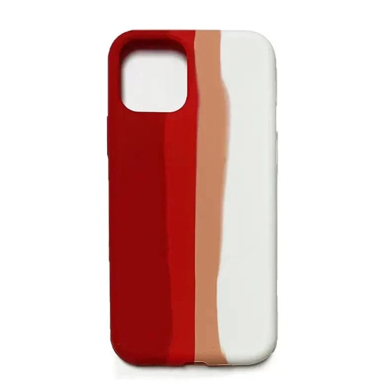 ktusu Generic Cases & Covers Liquid Silicone Rainbow Case for iPhone 11 Pro Mehroon