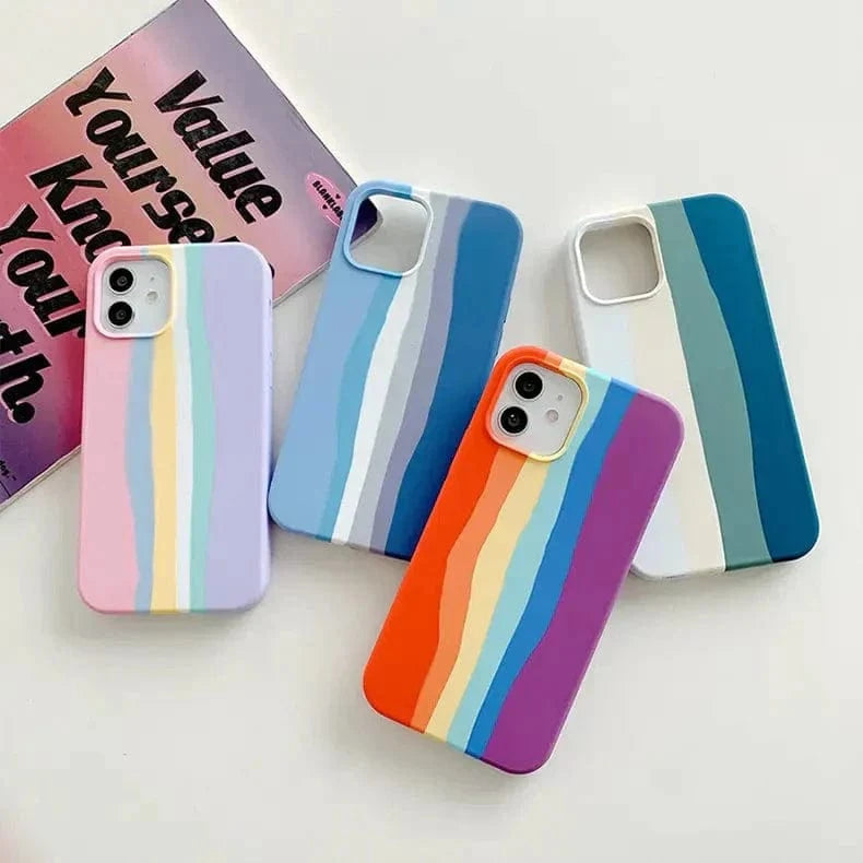 ktusu Generic Cases & Covers Liquid Silicone Rainbow Case for iPhone 12 Pro Max