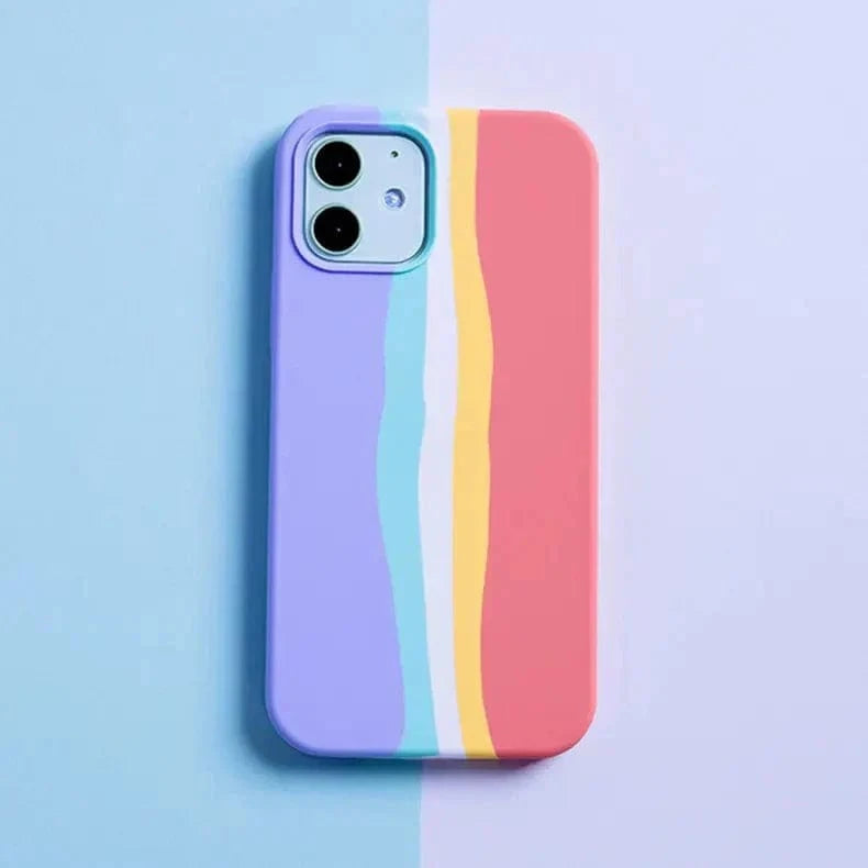 ktusu Generic Cases & Covers Liquid Silicone Rainbow Case for iPhone 12 Pro Max