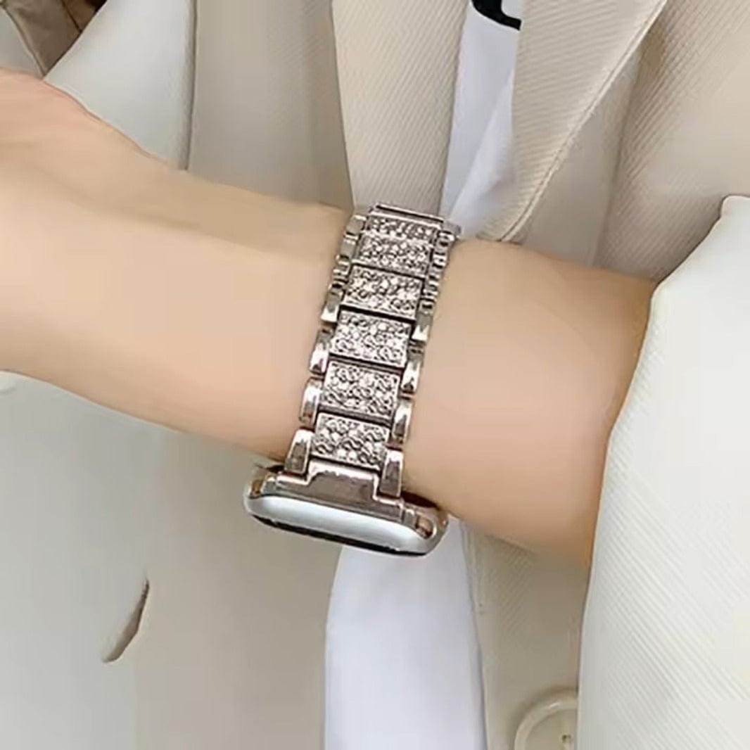 ktusu Generic Watch Bands Luxury Bling Rhinestone Dressy Jewelry Metal Band for Apple Watch 42 | 44 | 45 | Ultra 49 | 46mm S10