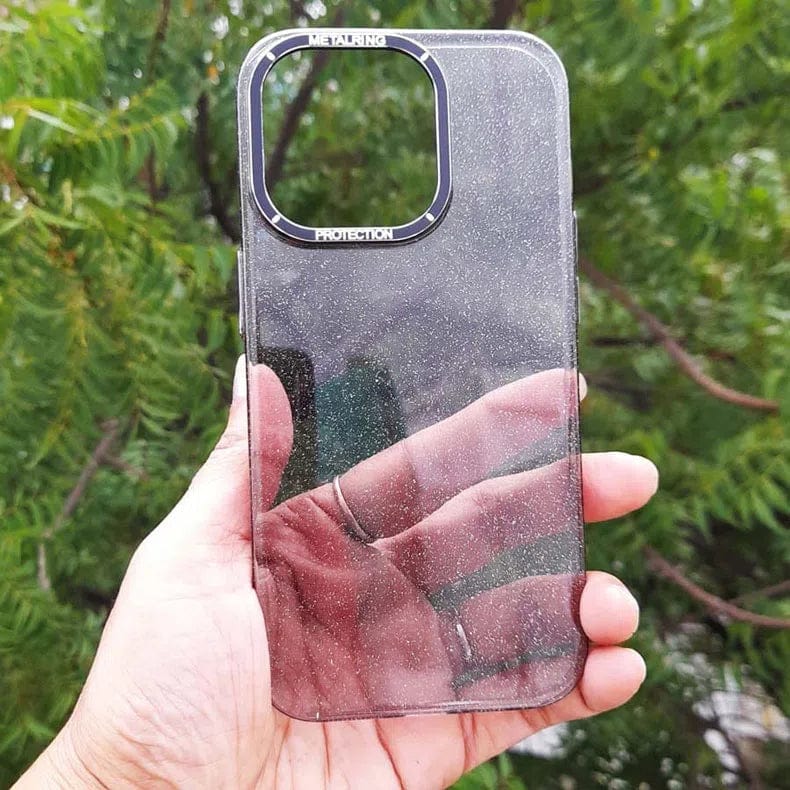 ktusu Generic Cases & Covers Luxury Bling Transparent Shiny Glitter Hard Case for iPhone 14 Pro Max Smoke