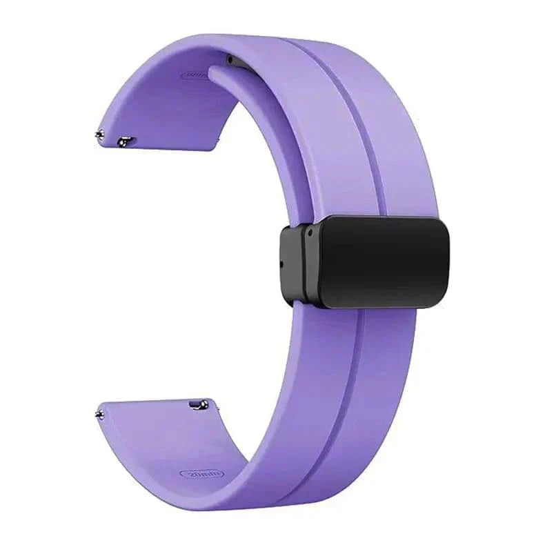 ktusu Generic Watch Bands Magnetic D-Buckle Silicone Band for Smartwatch 20mm Lavender