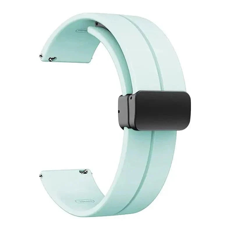 ktusu Generic Watch Bands Magnetic D-Buckle Silicone Band for Smartwatch 20mm Mint Blue