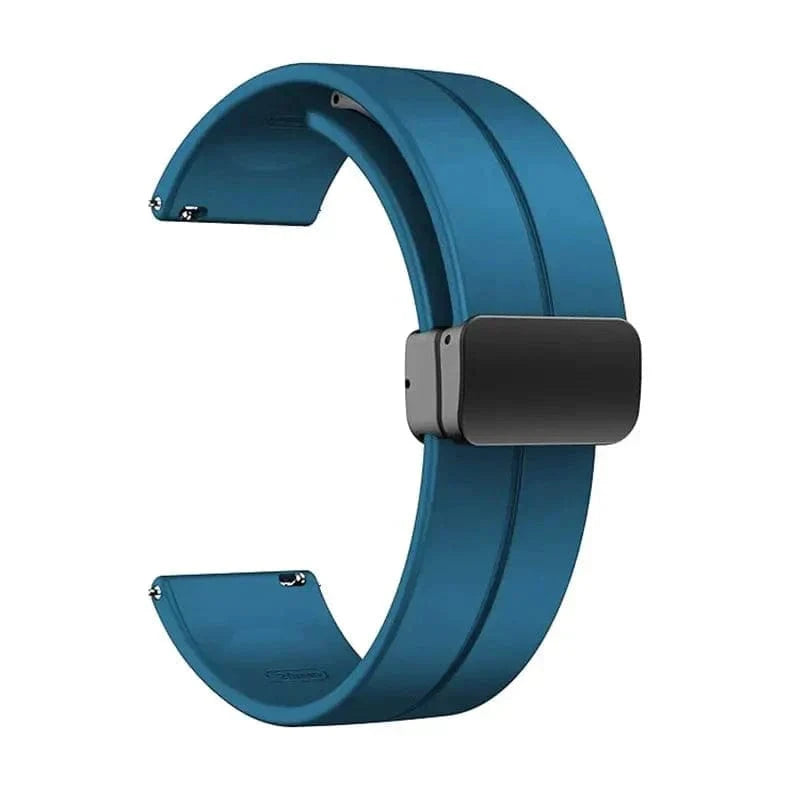 ktusu Generic Watch Bands Magnetic D-Buckle Silicone Band for Smartwatch 20mm Ocean Blue