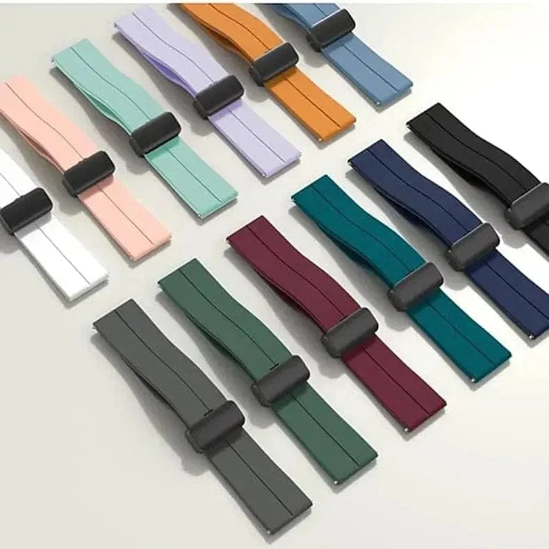 ktusu Generic Watch Bands Magnetic D-Buckle Silicone Band for Smartwatch 22mm
