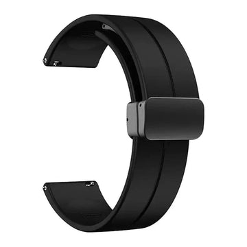 ktusu Generic Watch Bands Magnetic D-Buckle Silicone Band for Smartwatch 22mm Black