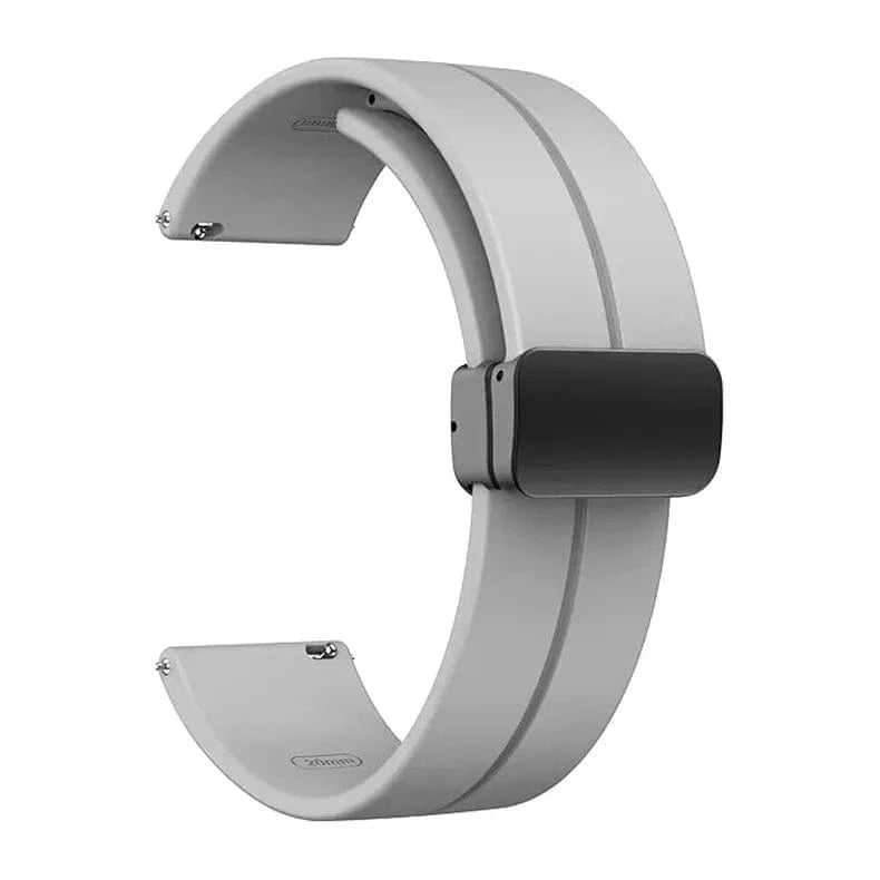 ktusu Generic Watch Bands Magnetic D-Buckle Silicone Band for Smartwatch 22mm Light Grey