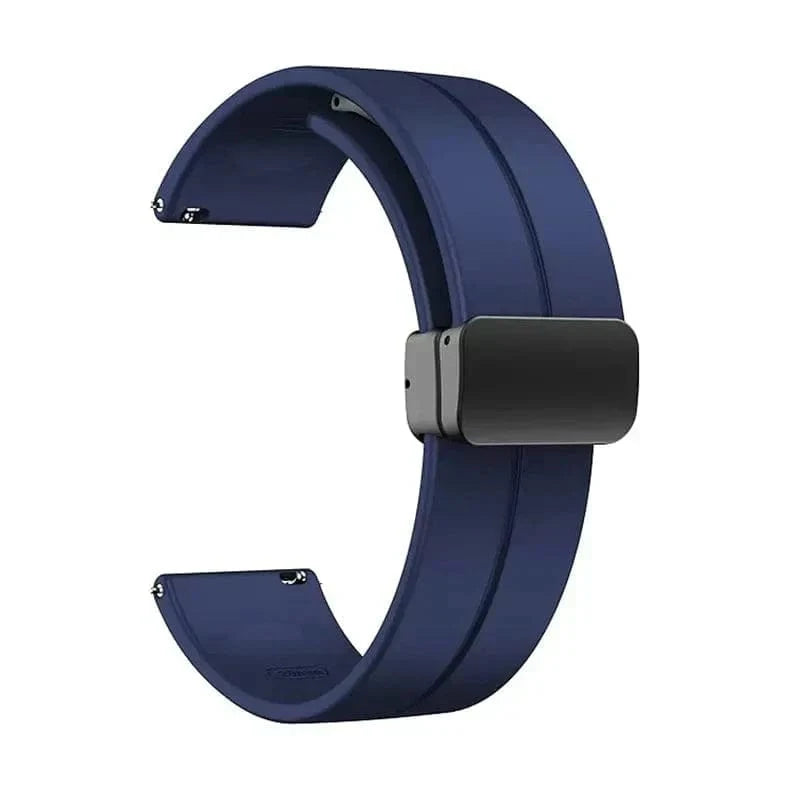 ktusu Generic Watch Bands Magnetic D-Buckle Silicone Band for Smartwatch 22mm Midnight Blue