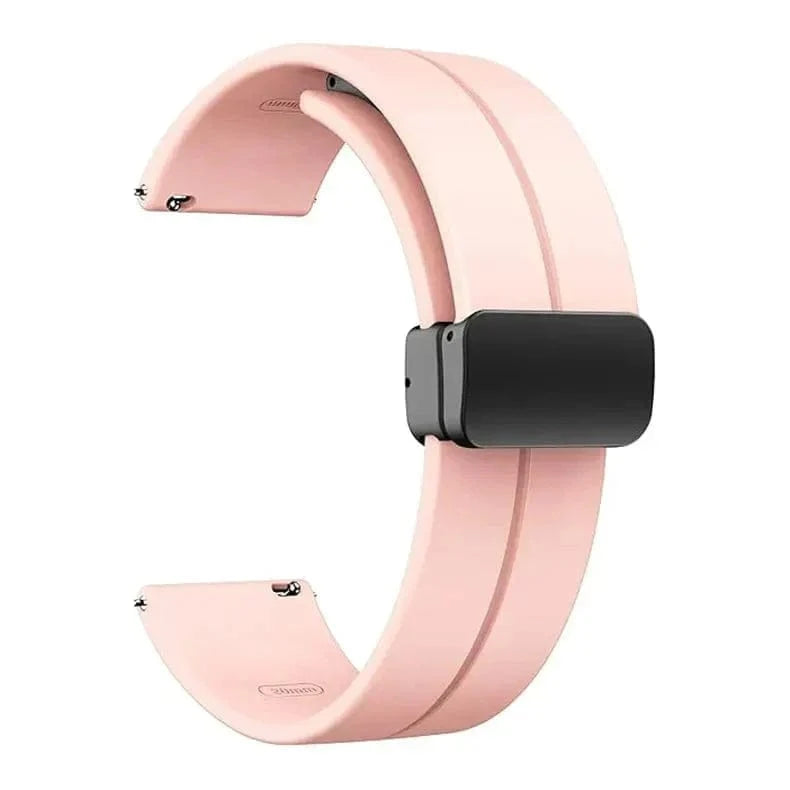 ktusu Generic Watch Bands Magnetic D-Buckle Silicone Band for Smartwatch 22mm Peach