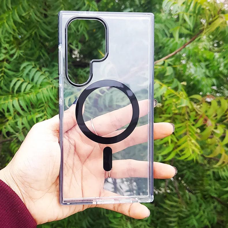 ktusu Generic Cases & Covers Magnetic Magsafe Hard PC Clear Case for Samsung S25 Ultra Black