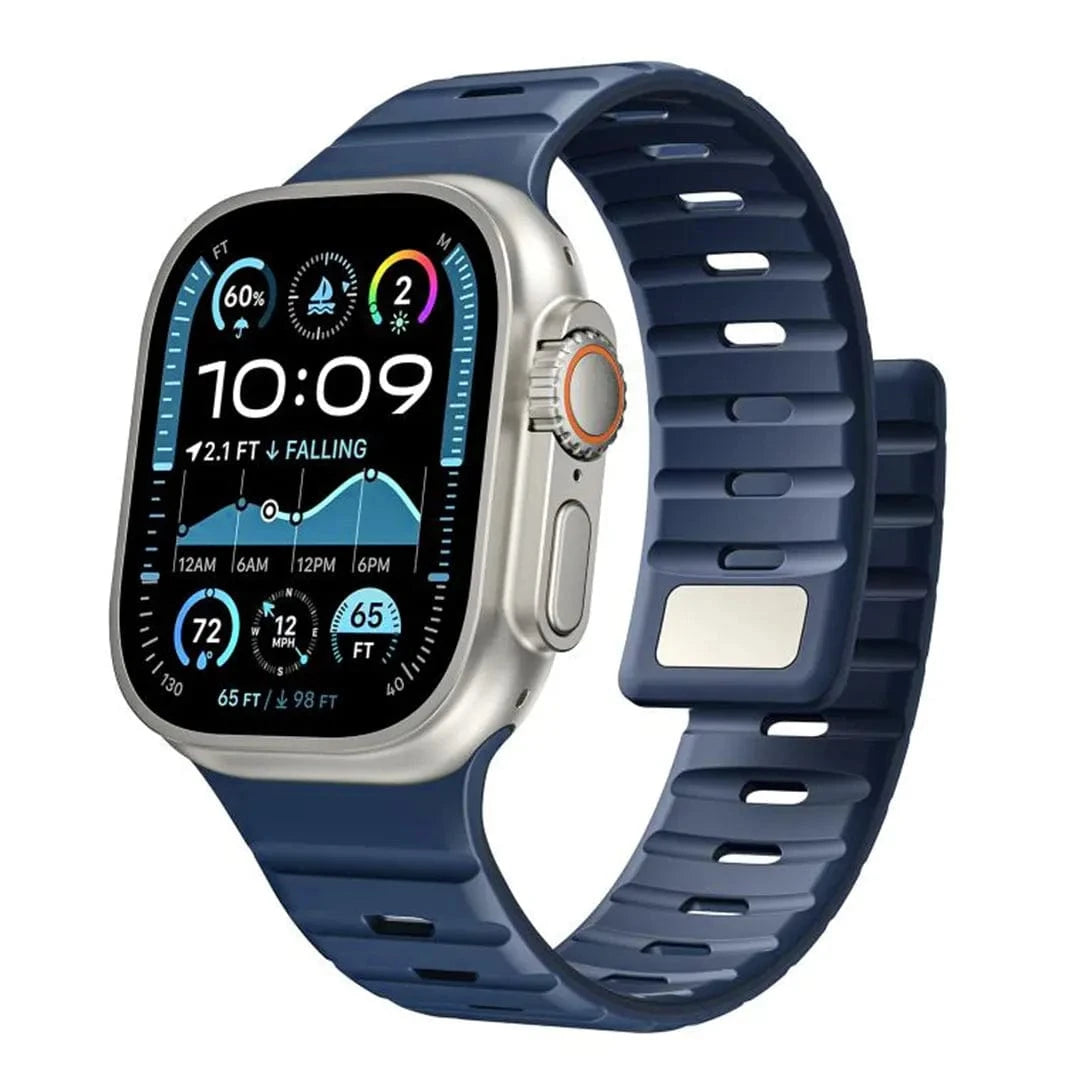 ktusu Generic Watch Bands Magnetic Silicone Sports Band for Apple Watch 42 | 44 | 45 | Ultra 49 | 46mm S10 Dark Blue