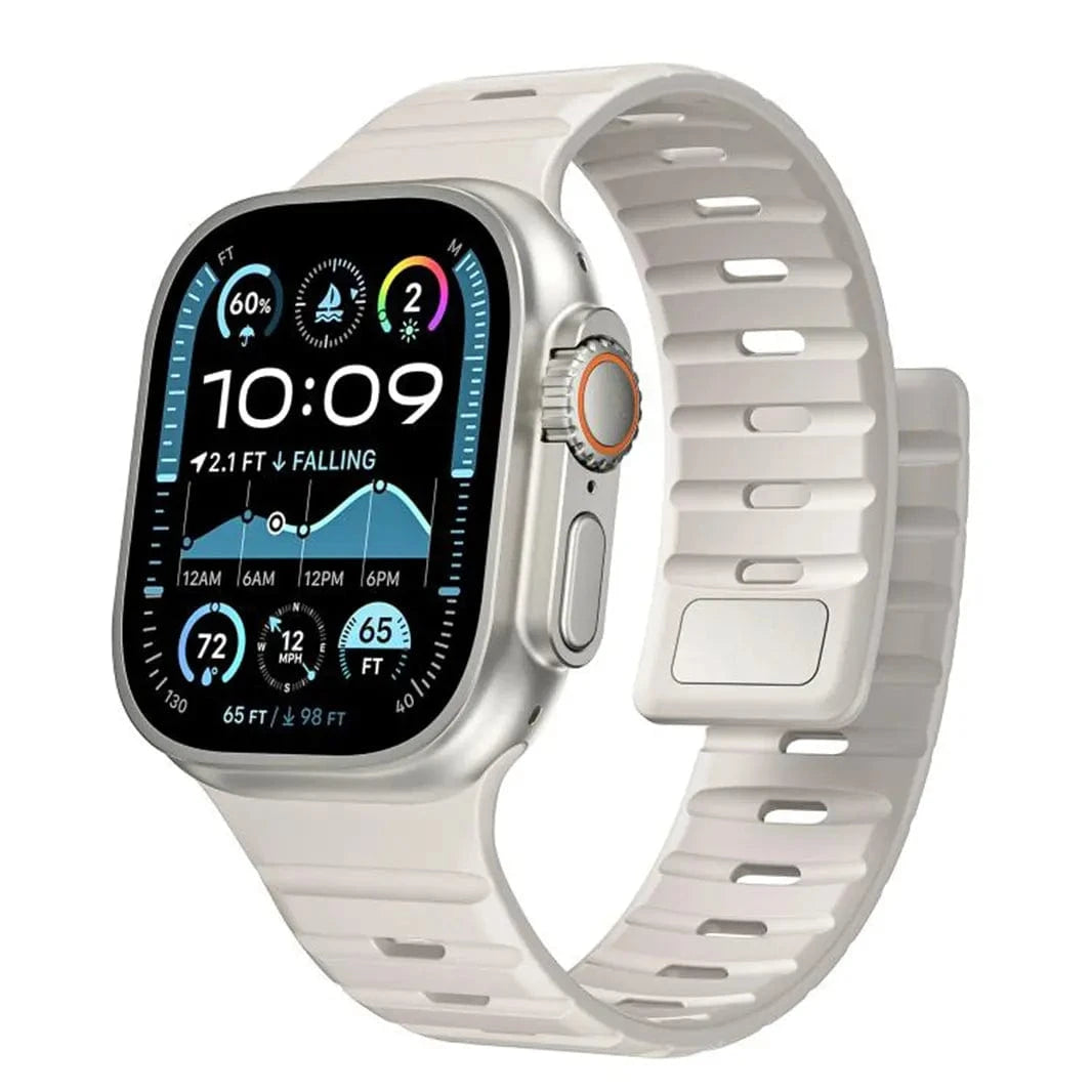 ktusu Generic Watch Bands Magnetic Silicone Sports Band for Apple Watch 42 | 44 | 45 | Ultra 49 | 46mm S10 Starlight