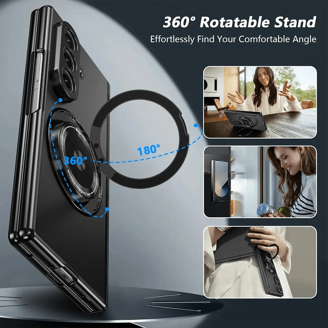 ktusu Generic Cases & Covers Magnetic Suction 360 Rotating Stand Case with Hinge Protection for Samsung Z Fold7