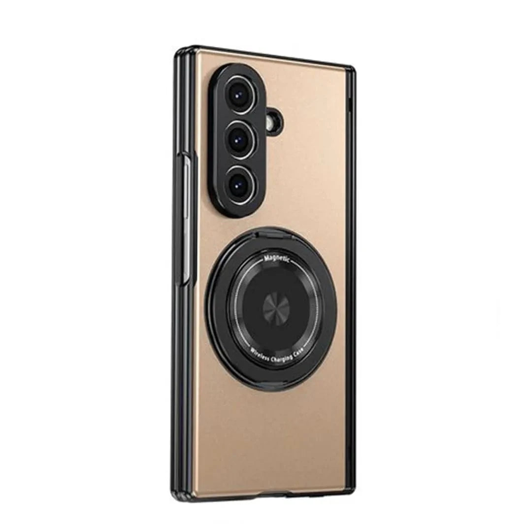 ktusu Generic Cases & Covers Magnetic Suction 360 Rotating Stand Case with Hinge Protection for Samsung Z Fold7 Champange Gold