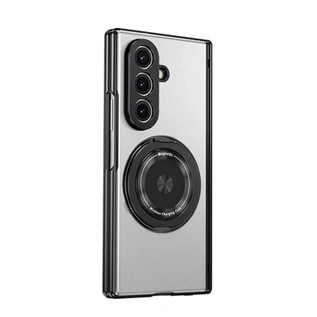 ktusu Generic Cases & Covers Magnetic Suction 360 Rotating Stand Case with Hinge Protection for Samsung Z Fold7 Silver