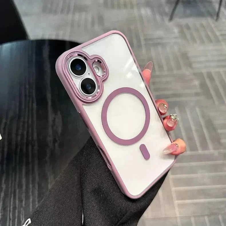 ktusu iShock Cases & Covers Metal Keys Magsafe Hard Back Soft Edge Case for iPhone 16 Purple
