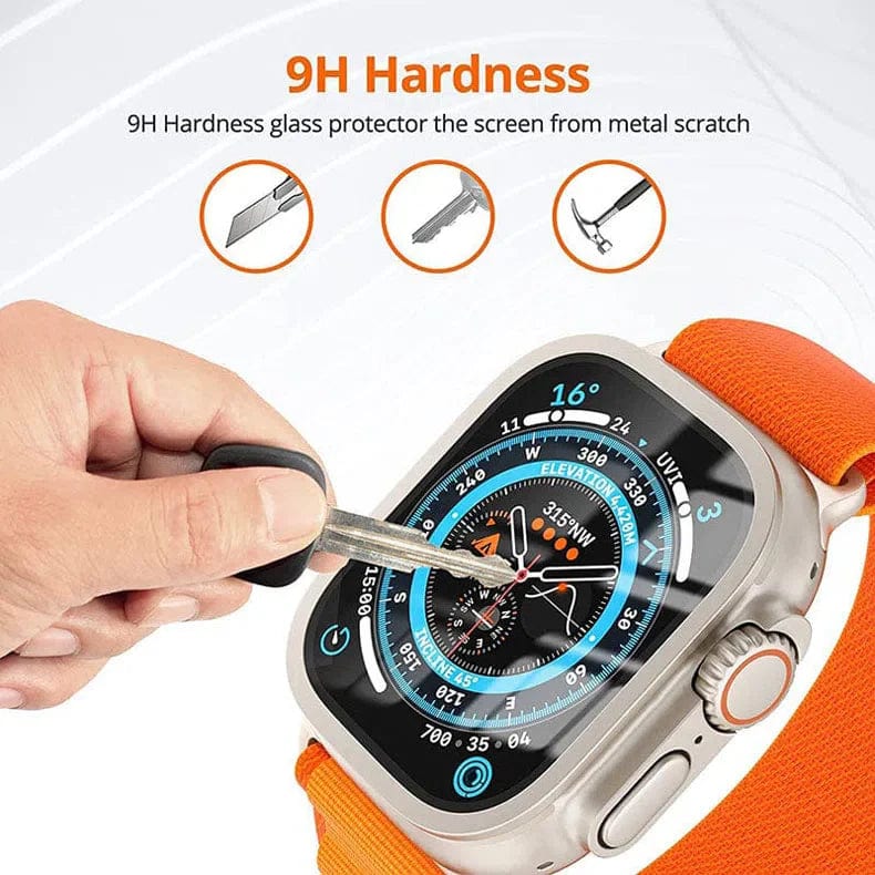 ktusu Generic Screen Protection Metalic Alloy Frame Screen Protector Glass for Apple Watch Ultra 49mm