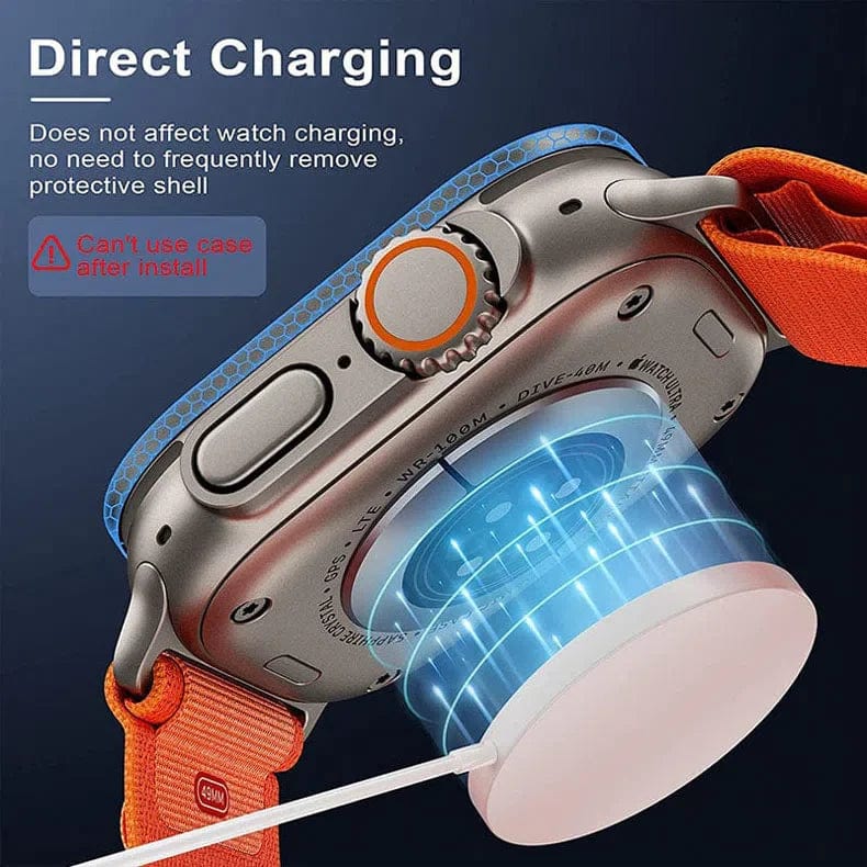 ktusu Generic Screen Protection Metalic Alloy Frame Screen Protector Glass for Apple Watch Ultra 49mm