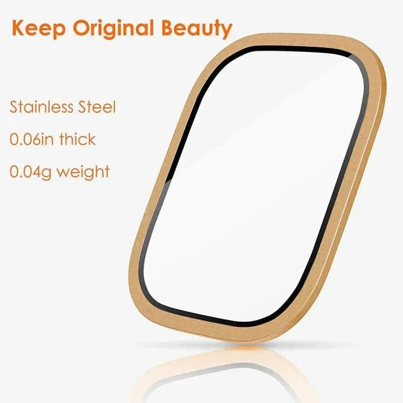 ktusu Generic Screen Protection Metalic Alloy Frame Screen Protector Glass for Apple Watch Ultra 49mm Gold