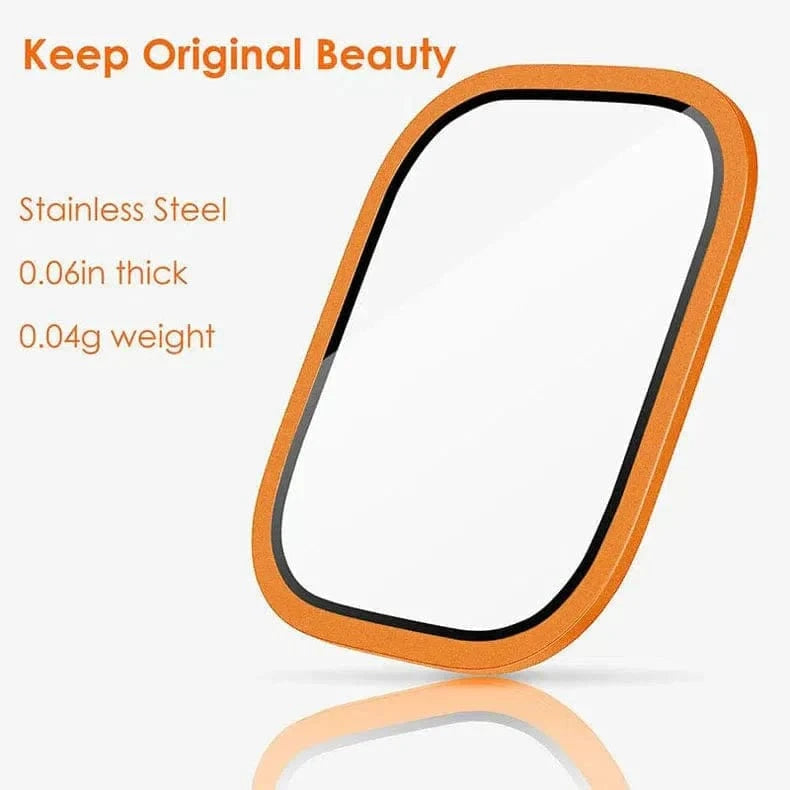 ktusu Generic Screen Protection Metalic Alloy Frame Screen Protector Glass for Apple Watch Ultra 49mm Orange