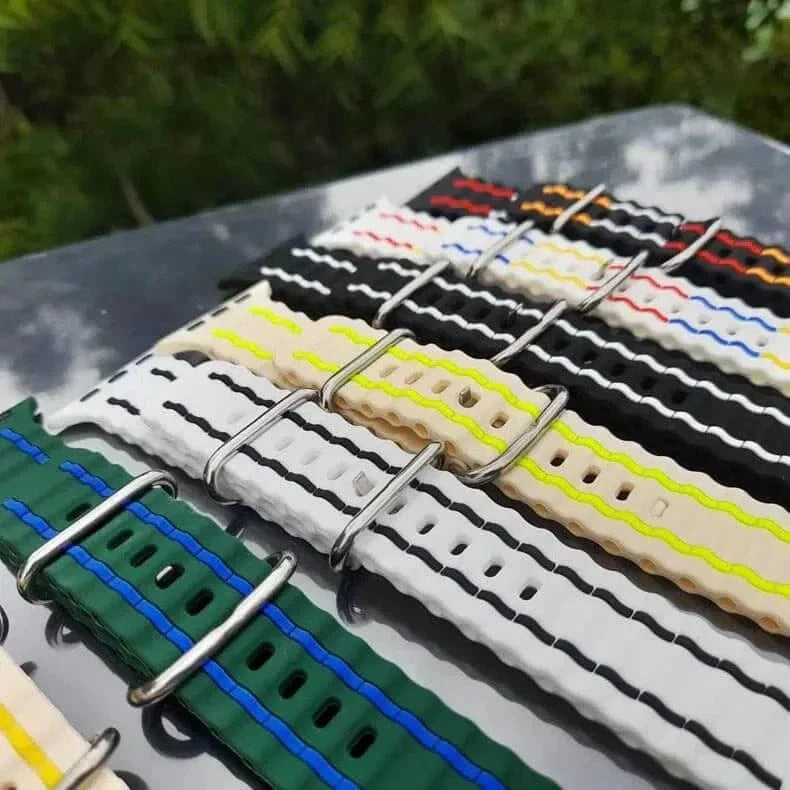 ktusu Generic Watch Bands Ocean Silicone Sport Soft Band for Apple Watch 42 | 44 | 45 | Ultra 49 | 46mm S10