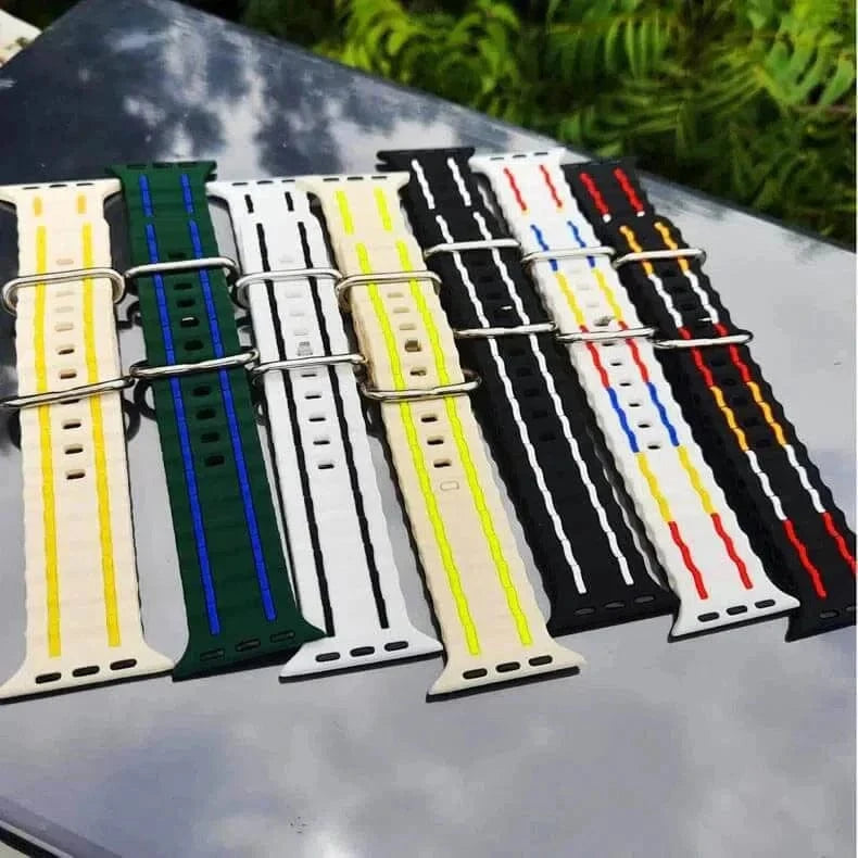 ktusu Generic Watch Bands Ocean Silicone Sport Soft Band for Apple Watch 42 | 44 | 45 | Ultra 49 | 46mm S10