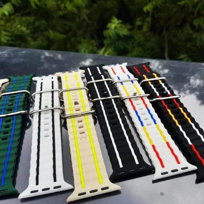 ktusu Generic Watch Bands Ocean Silicone Sport Soft Band for Apple Watch 42 | 44 | 45 | Ultra 49 | 46mm S10