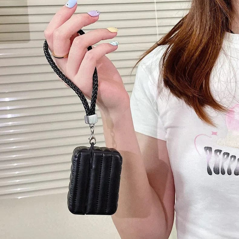 ktusu Generic Cases & Covers Puffy Pebble Leather Dual Layer Hard Cover for Airpods 3