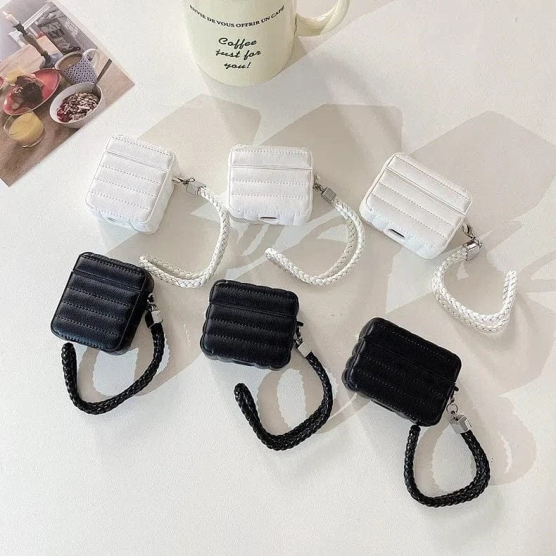 ktusu Generic Cases & Covers Puffy Pebble Leather Dual Layer Hard Cover for Airpods 3