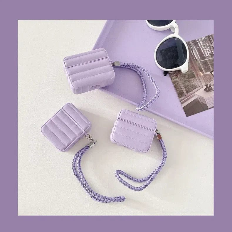 ktusu Generic Cases & Covers Puffy Pebble Leather Dual Layer Hard Cover for Airpods 3