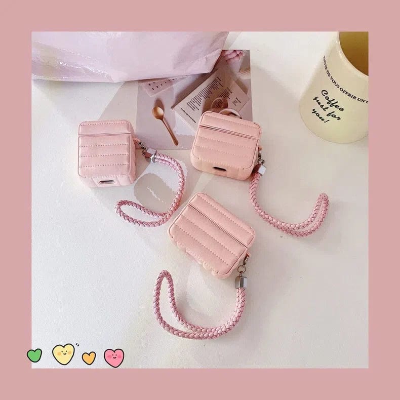 ktusu Generic Cases & Covers Puffy Pebble Leather Dual Layer Hard Cover for Airpods 3