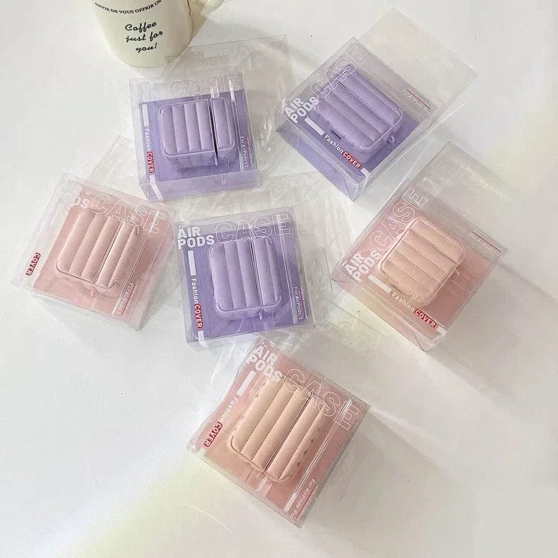 ktusu Generic Cases & Covers Puffy Pebble Leather Dual Layer Hard Cover for Airpods 3