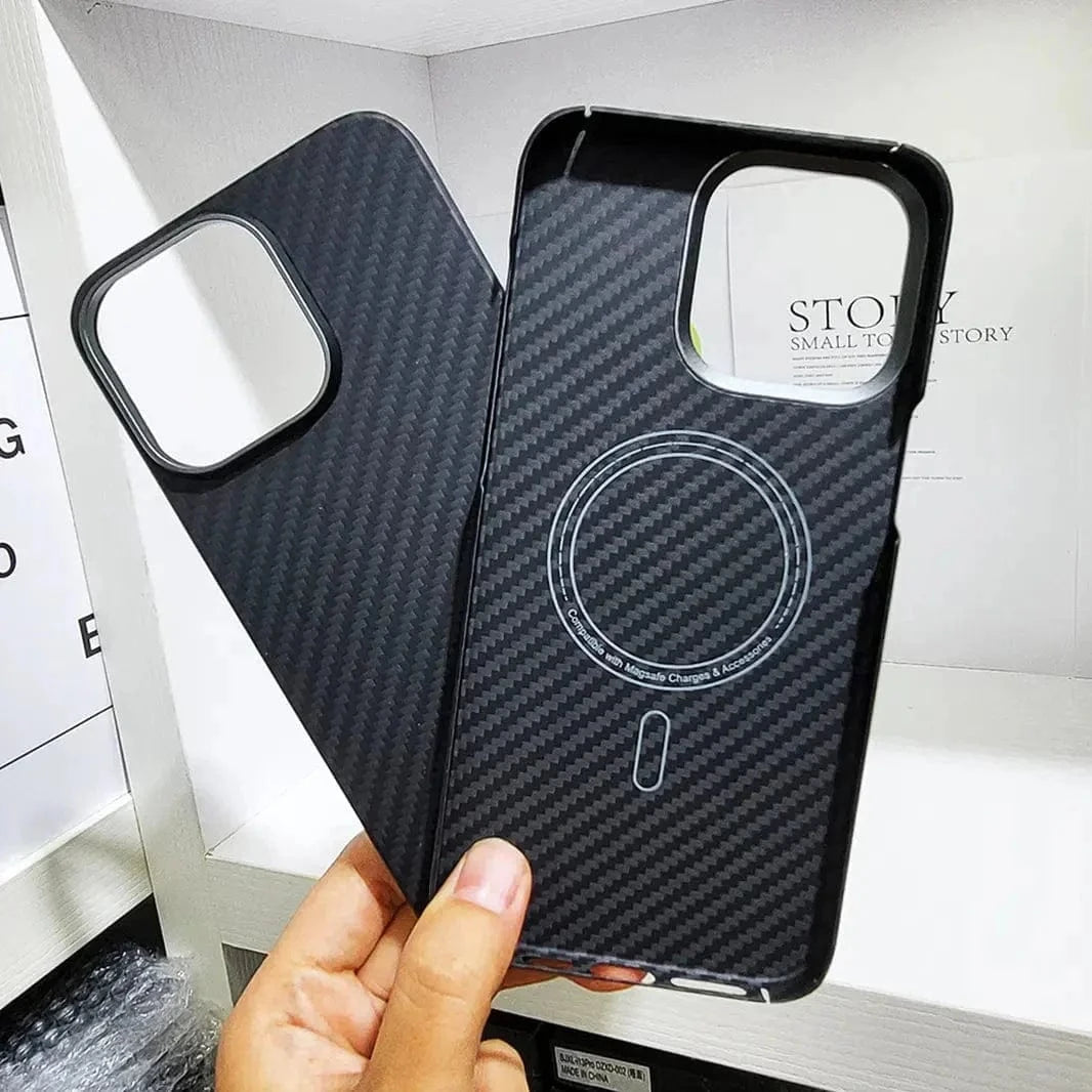 Real Aramid Carbon Fiber Magsafe PC Case for iPhone 15 Pro Max – ktusu