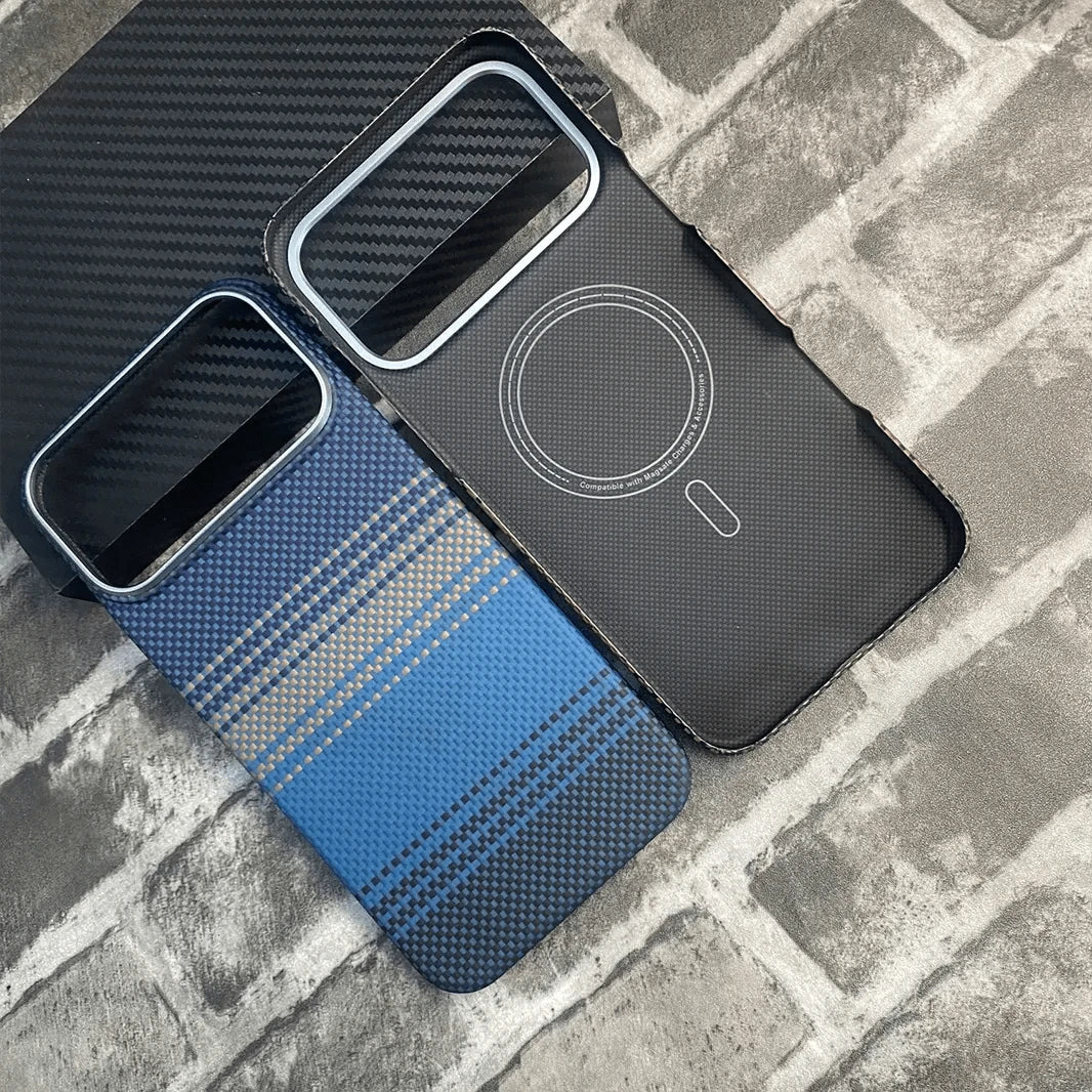 ktusu Generic Cases & Covers Real Aramid Kevlar Fiber Magsafe Case for iPhone 17 Pro Max Red