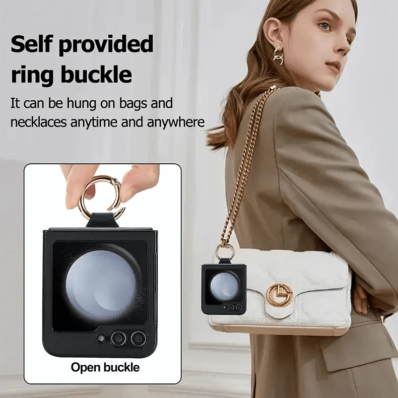 ktusu Generic Cases & Covers Rhombus PU Leather Ring Case for Samsung Z Flip6