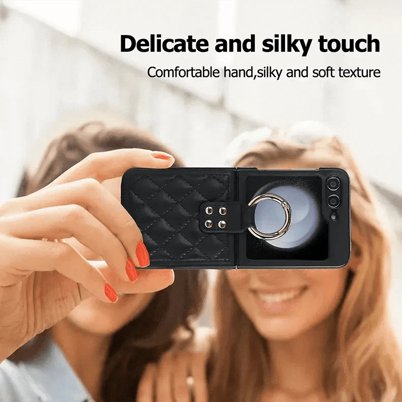 ktusu Generic Cases & Covers Rhombus PU Leather Ring Case for Samsung Z Flip6