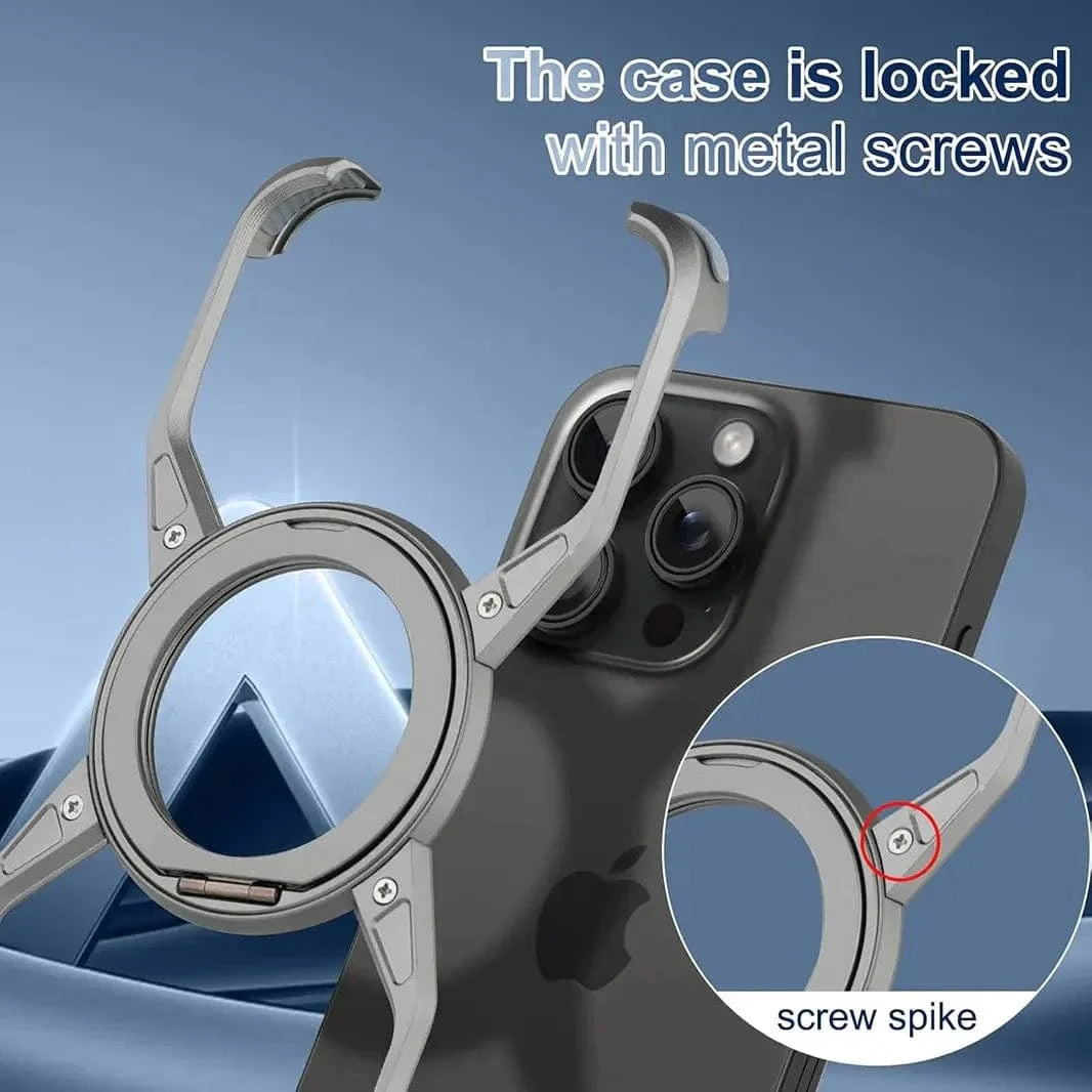 ktusu Generic Cases & Covers Rotation Kickstand Metal Frameless Magsafe Case for iPhone 16 Pro Max