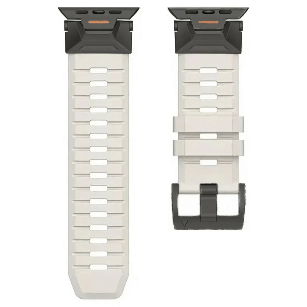 ktusu Generic Watch Bands Rugged Military Tactical Silicone Band for Apple Watch 42 | 44 | 45 | Ultra 49 | 46mm S10 Black / Starlight