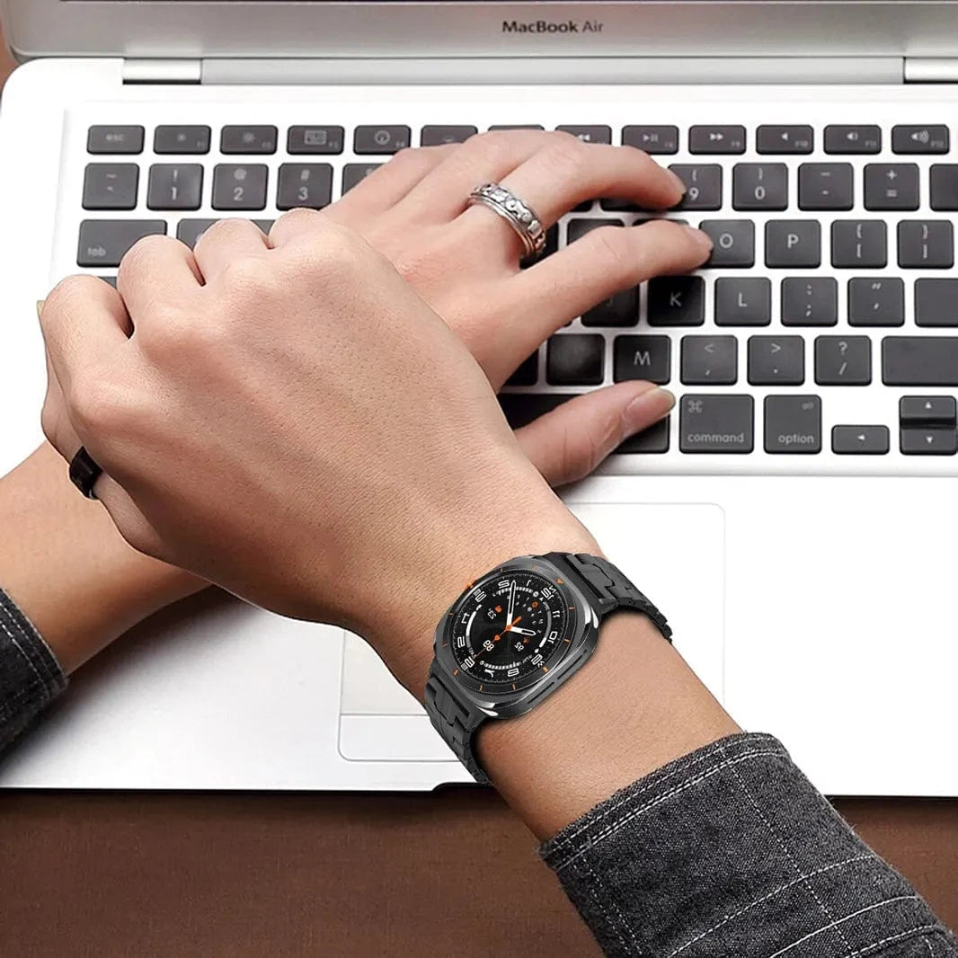 ktusu Generic Watch Bands Satin Brushed Metal Link Bracelet Band for Samsung Watch Ultra 47mm