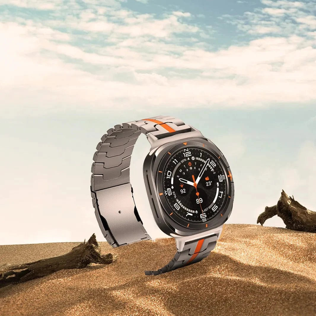 ktusu Generic Watch Bands Satin Brushed Metal Link Bracelet Band for Samsung Watch Ultra 47mm