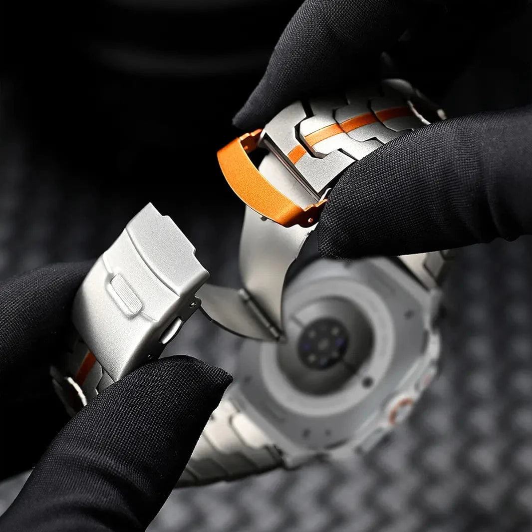 ktusu Generic Watch Bands Satin Brushed Metal Link Bracelet Band for Samsung Watch Ultra 47mm