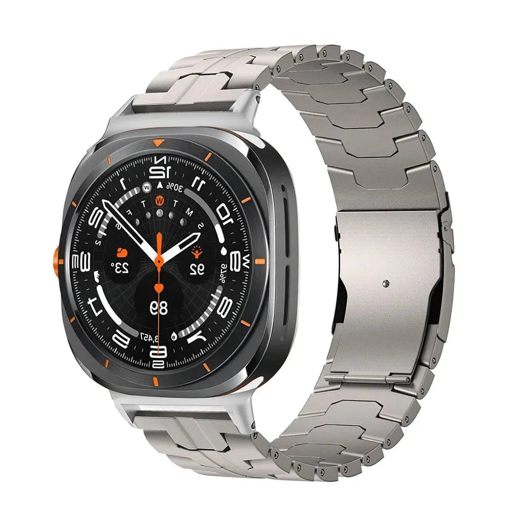 ktusu Generic Watch Bands Satin Brushed Metal Link Bracelet Band for Samsung Watch Ultra 47mm Natural Titanium