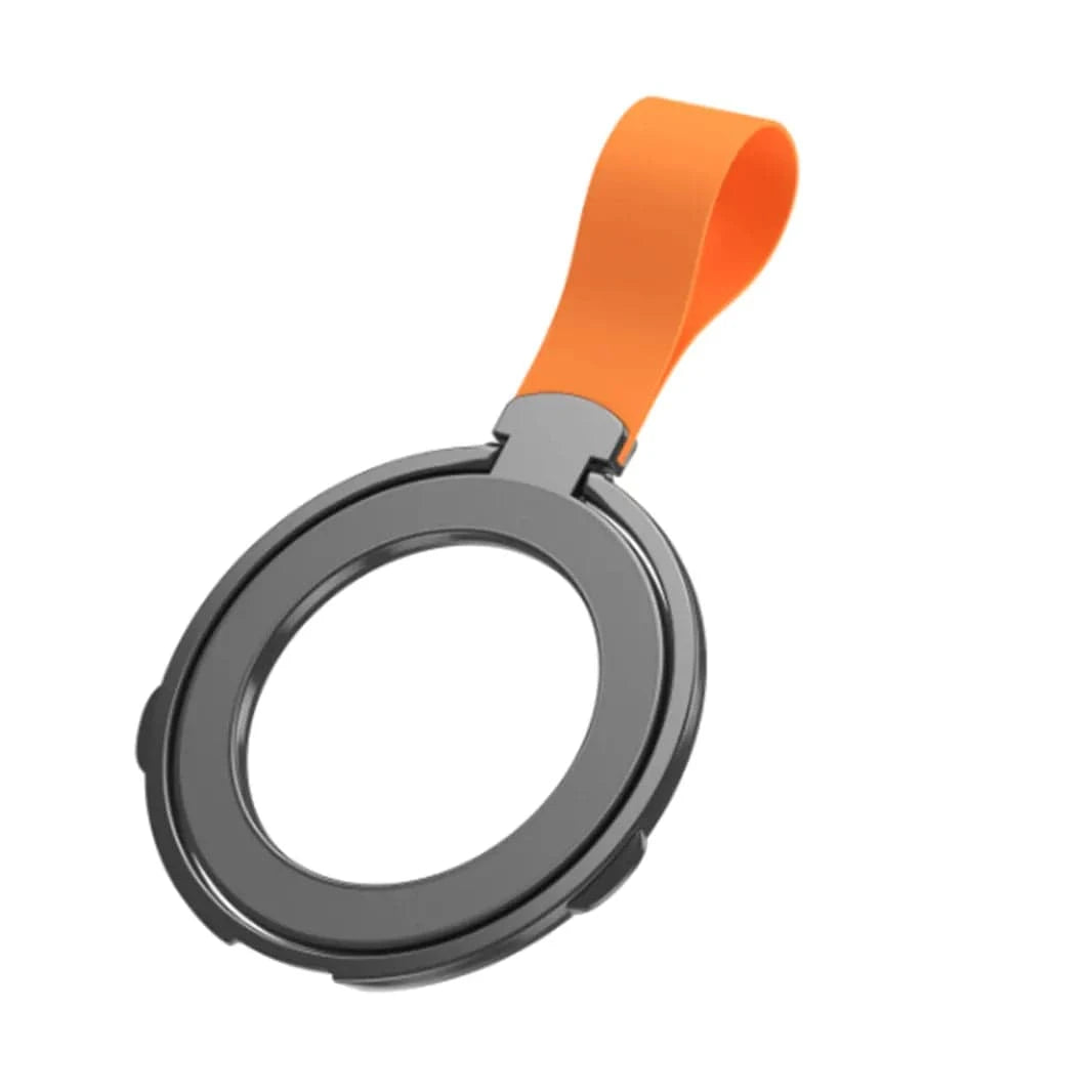 ktusu Generic Stands Silicone Loop Magnetic Grip Stand for Magsafe Function Built in Cases Black Orange