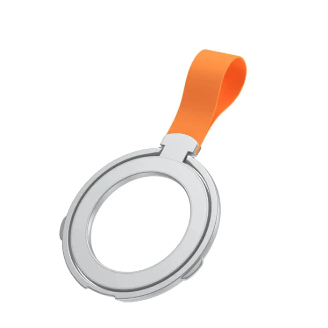 ktusu Generic Stands Silicone Loop Magnetic Grip Stand for Magsafe Function Built in Cases Silver Orange